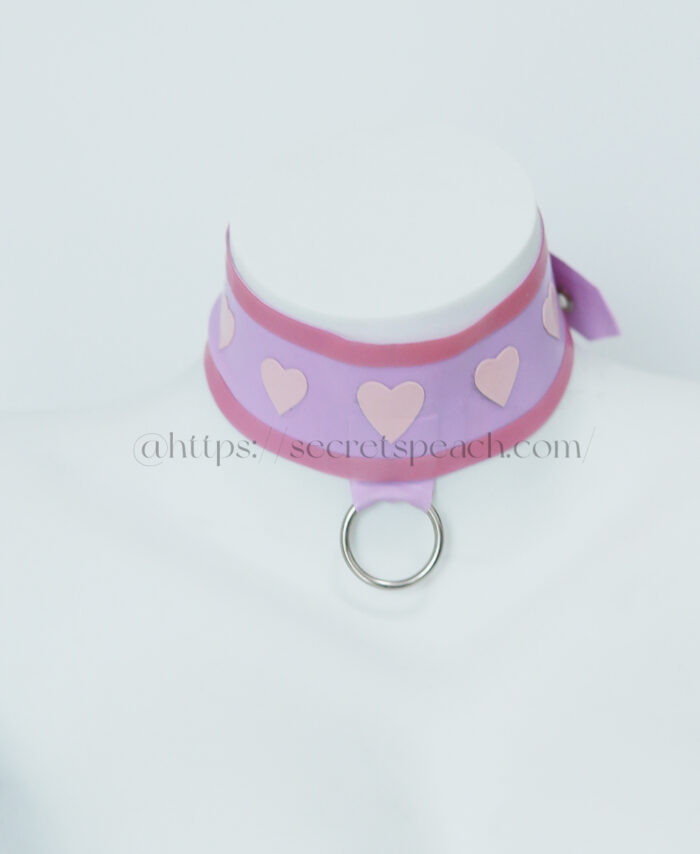 Handmade latex collar with a heart-shaped pattern SPC0003