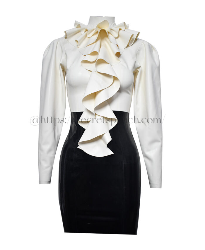 100% Pure Natural Latex French Elegant Lace Dress