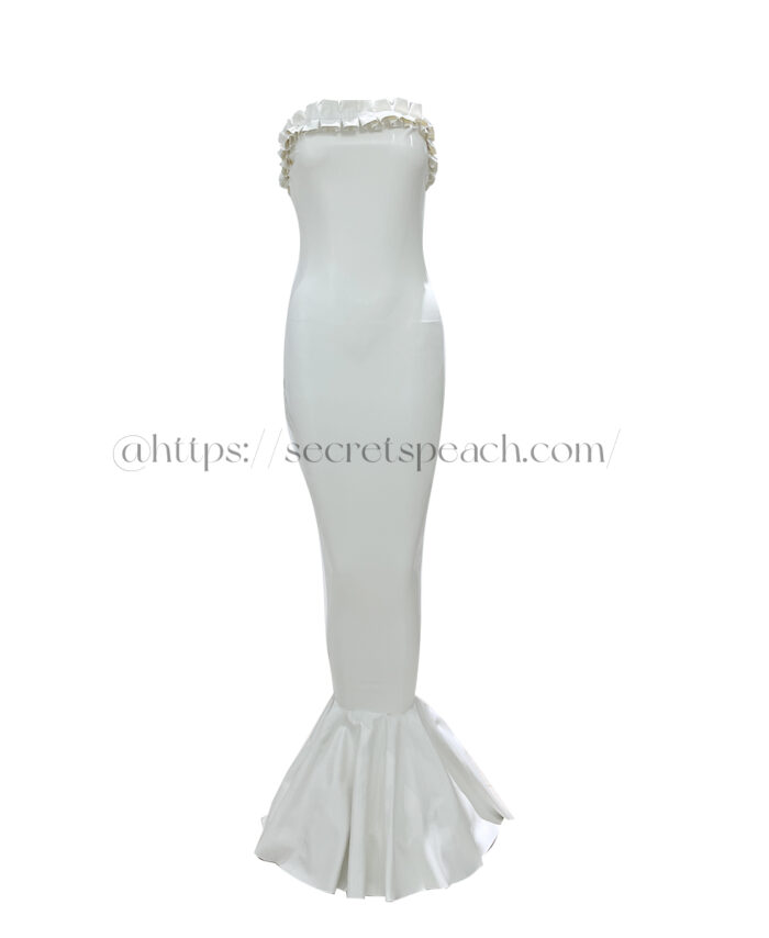100% natural latex wedding dress fishtail skirt