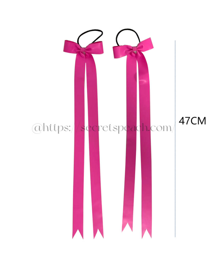 Natural latex bow hair accessory with elastic rubber ponytail loop