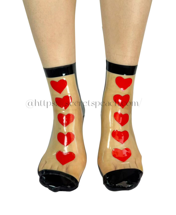 100% Natural Latex Socks with Love Pattern