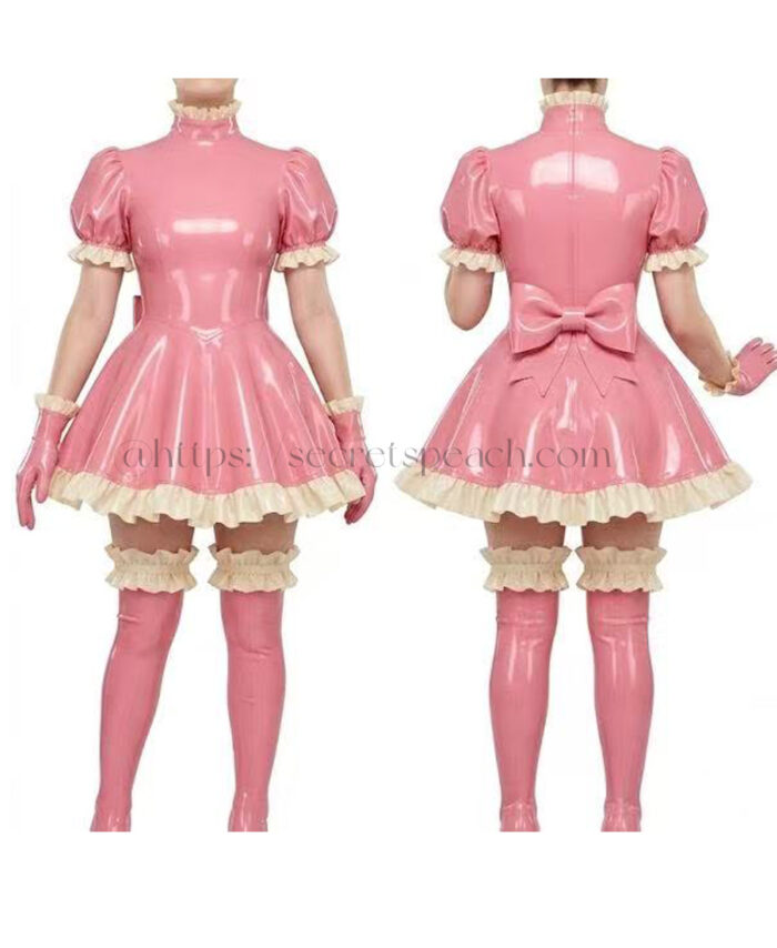 Latex Cosplay Lolita Maid Dress
