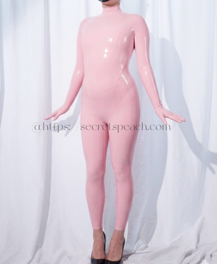 100% Natural Latex Bodysuit baby pink