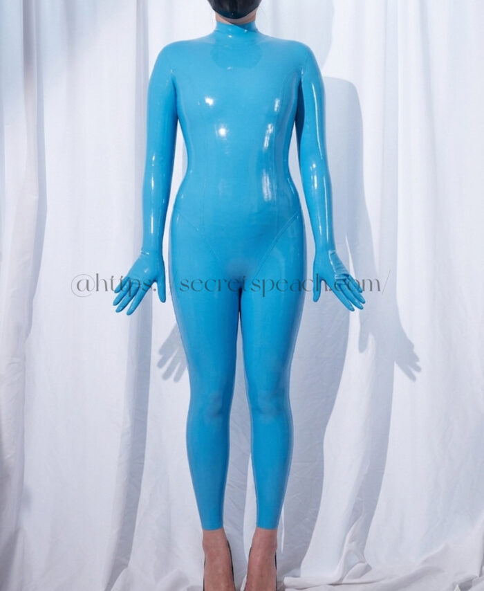 100% Natural Latex Bodysuit Blue