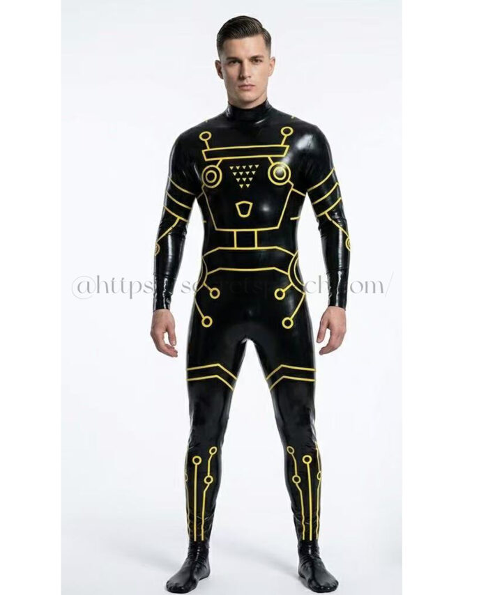 100% natural latex suit for men