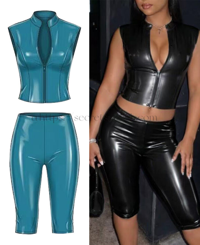 100% Natural Latex Women's Capri Pants and Vest