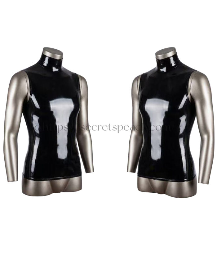 100% Natural Latex Tight High Neck Tank Top Unisex