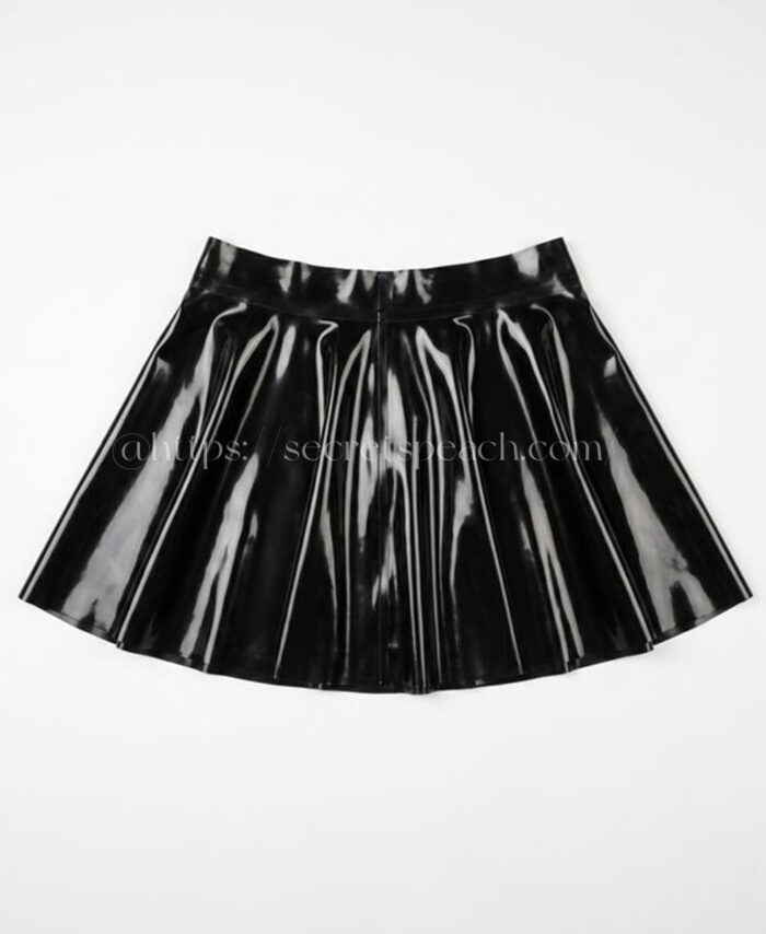 100% natural latex pleated skirt