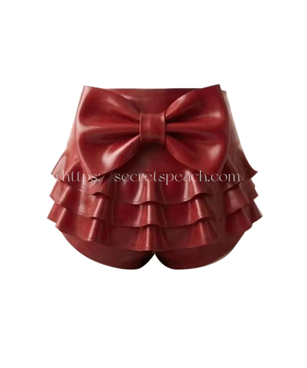 100% natural latex women’s high waisted bow underwear
