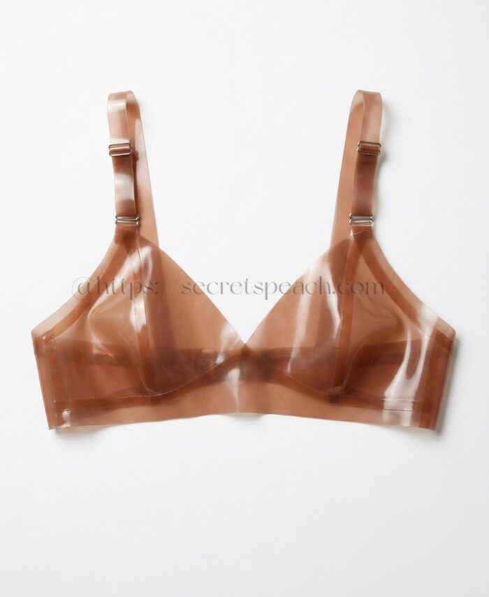 100% natural latex women's bra transparent brown 0. 25MM